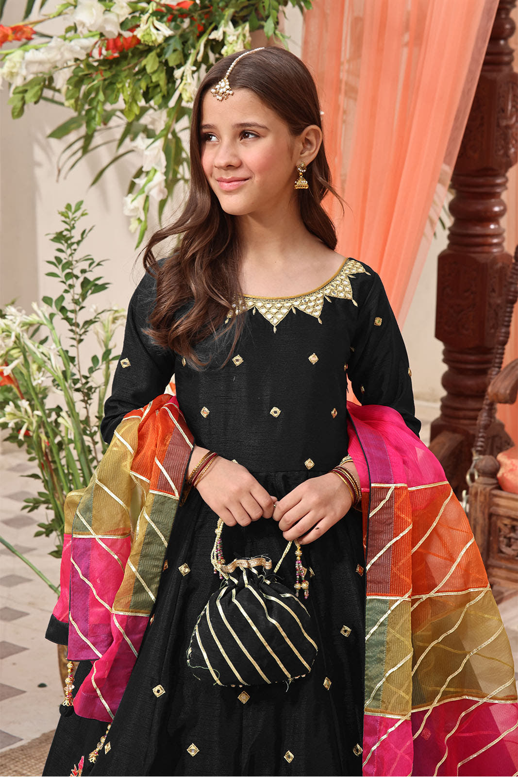 SANA'S red embroidered maxi dress Pakistan occasion wear