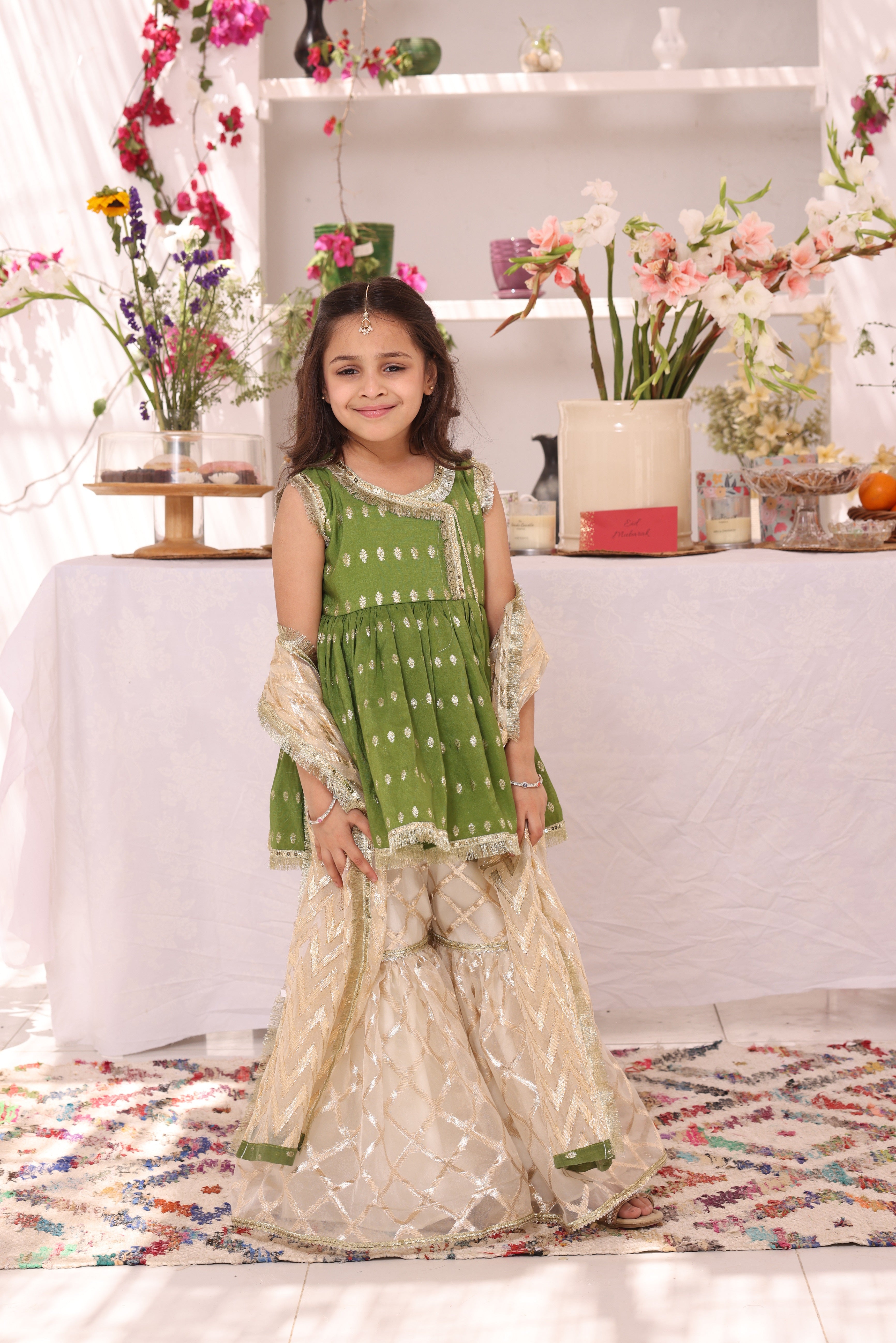 Cotton & Organza Lorex Gharara Suit | ZEB | G3284