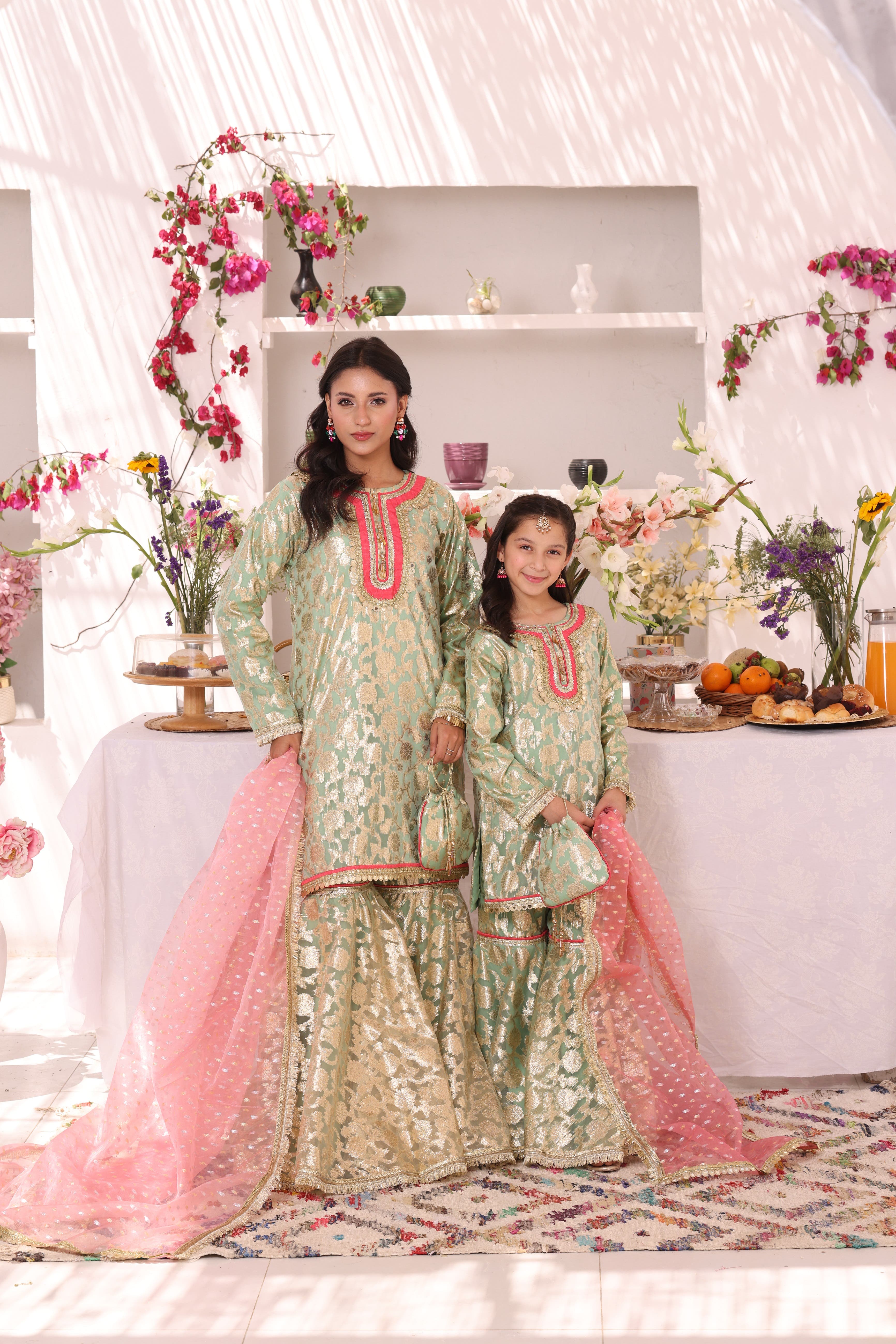 SANA'S organza gharara suit Pakistan occasion wear