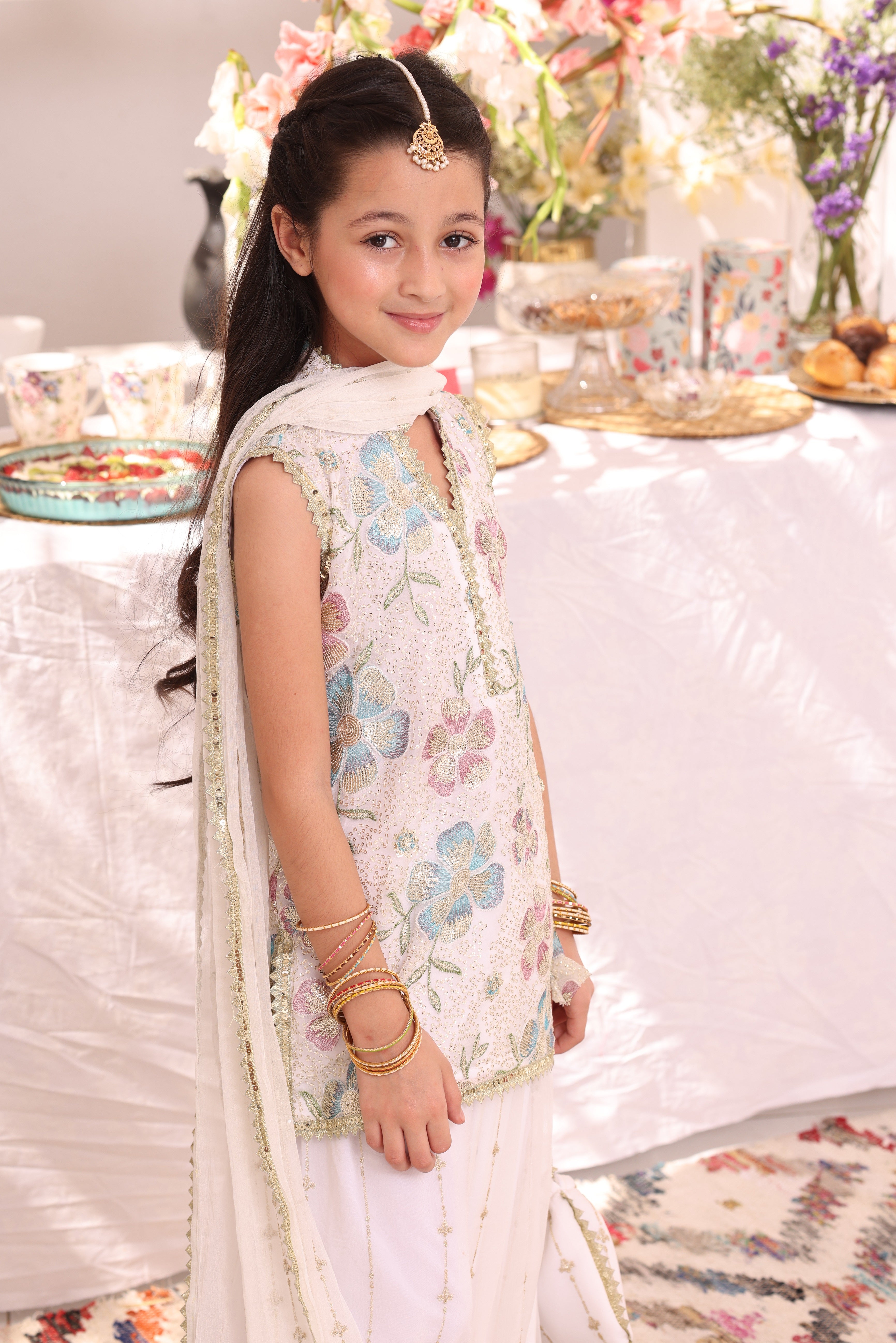 Embroidered Bamber Chiffon Plazo Suit | ZEB | P3287