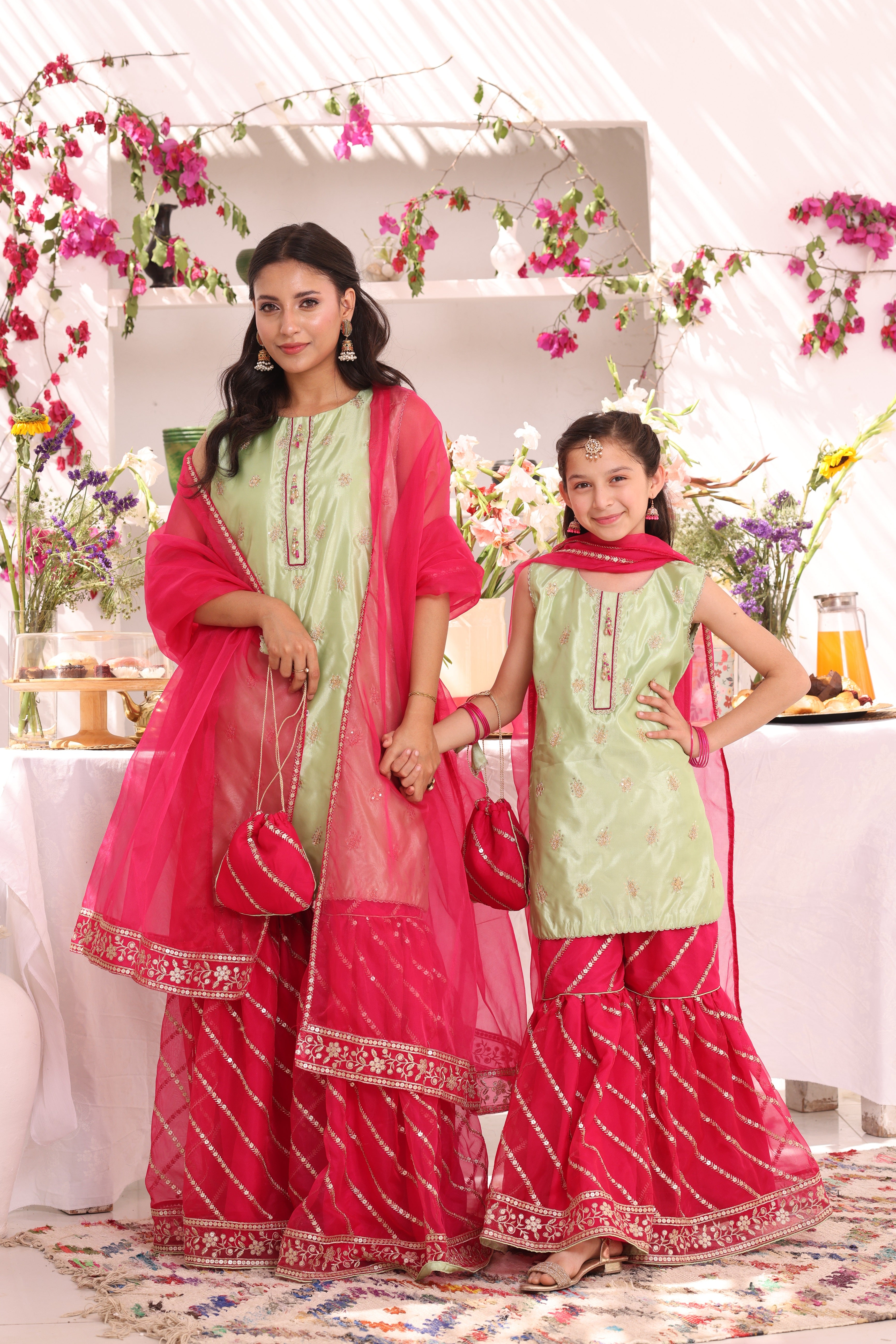 Embroidered Cotton Silk & Organza Gharara Suit | ZEB | G123286
