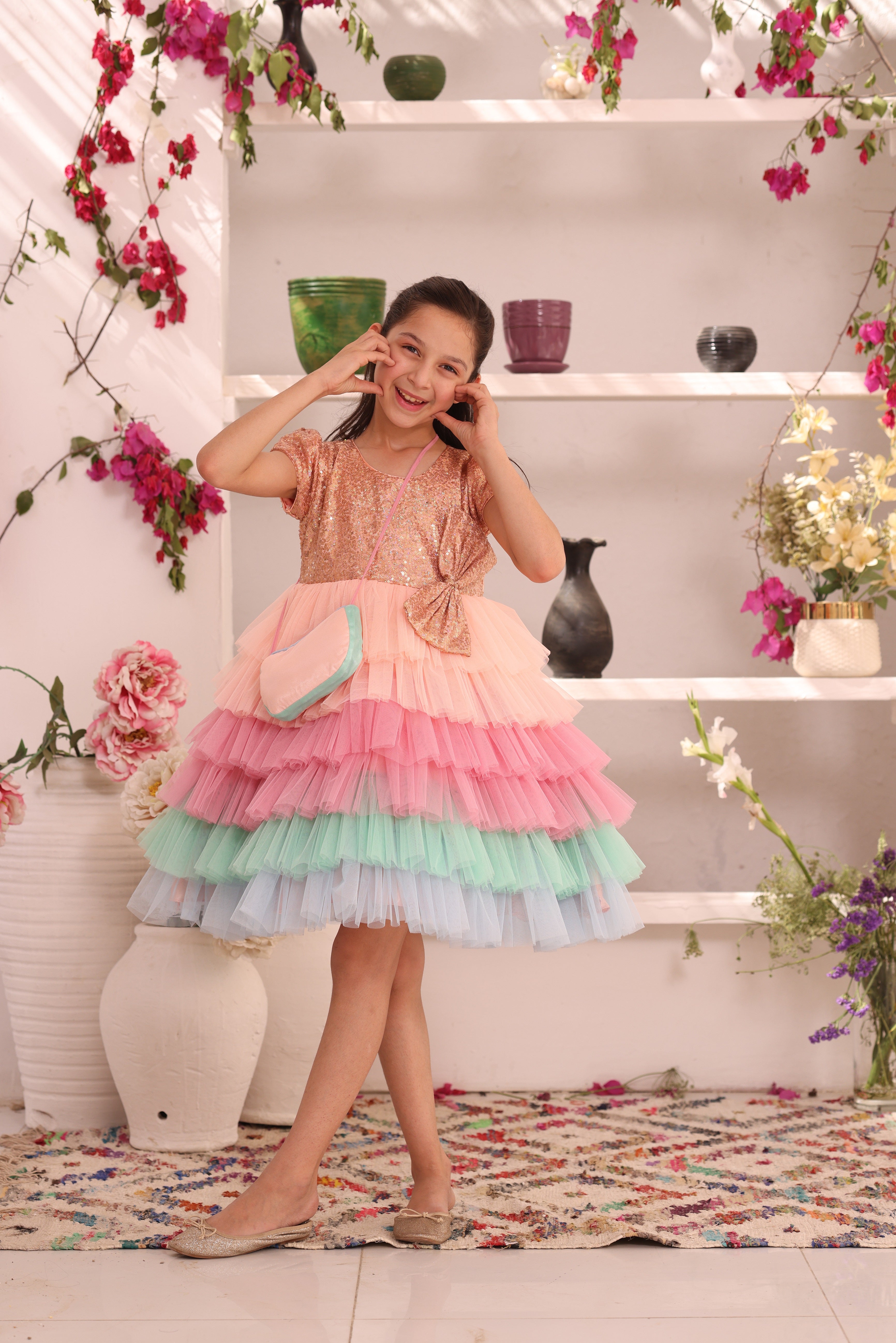 Sequins & Net Multi Layers Frock | Eid Edit '26 | F2367