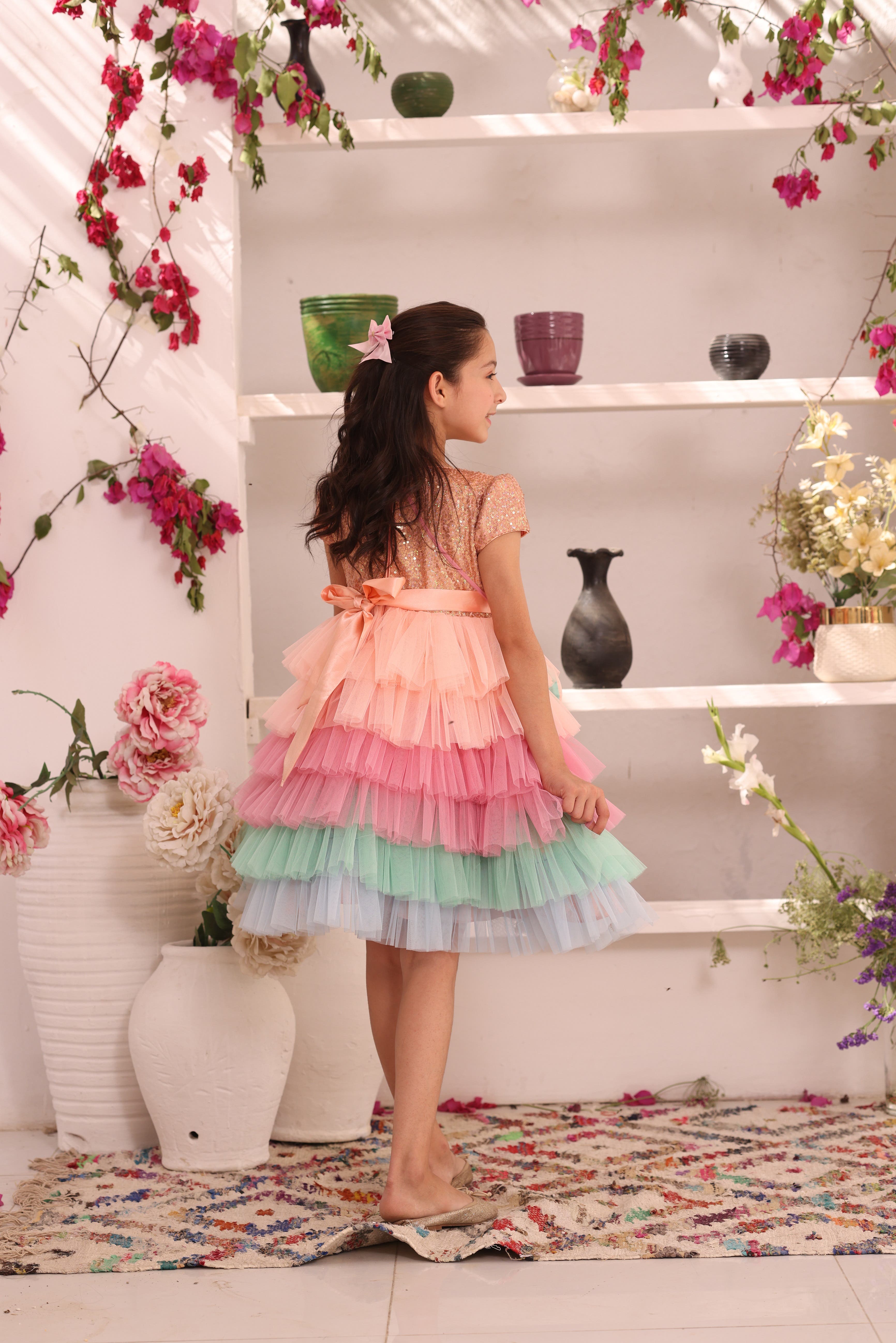 SANA'S net frock Pakistan Eid