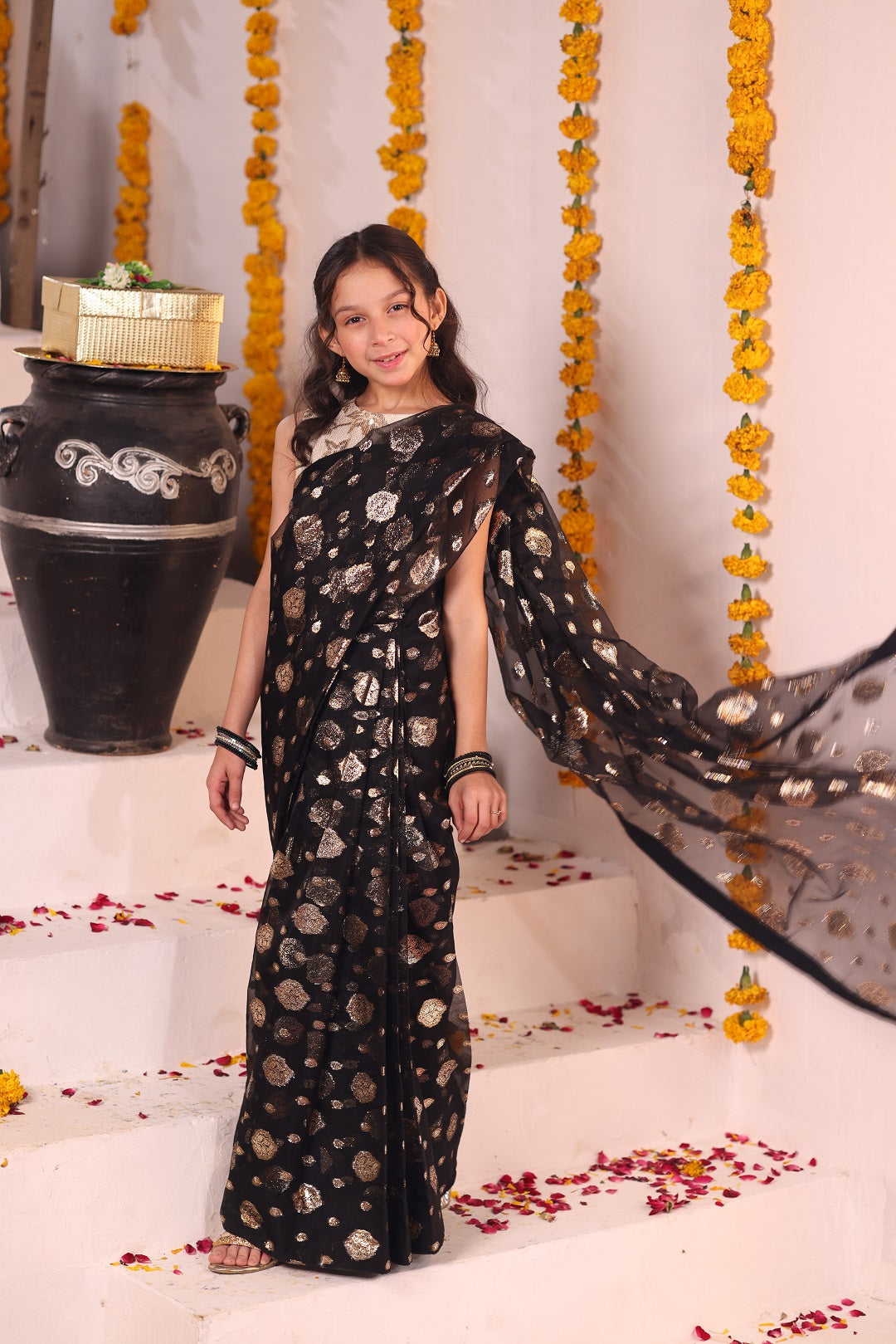 Lorex Jacquard Organza Saree | SHENDI | SR202368-G
