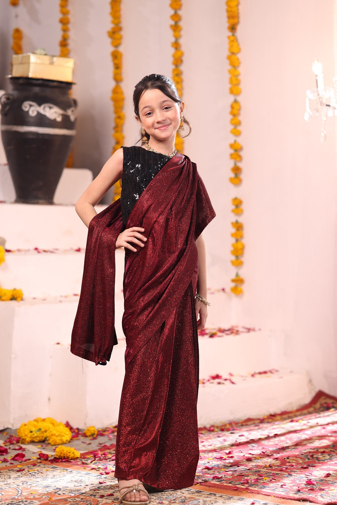 Moonlight and Sequins Saree | SHENDI | SR202386-G