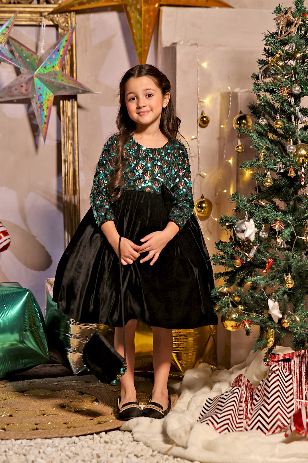 SANA'S velvet frock Pakistan Eid