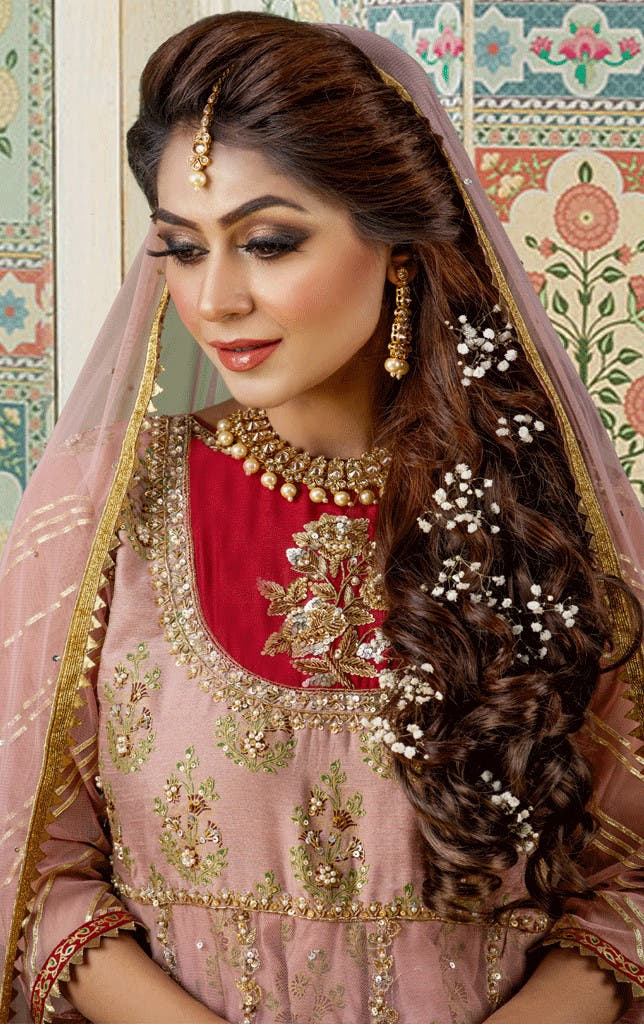 women screen printed embroidered raw silk wedding maxi Pakistan