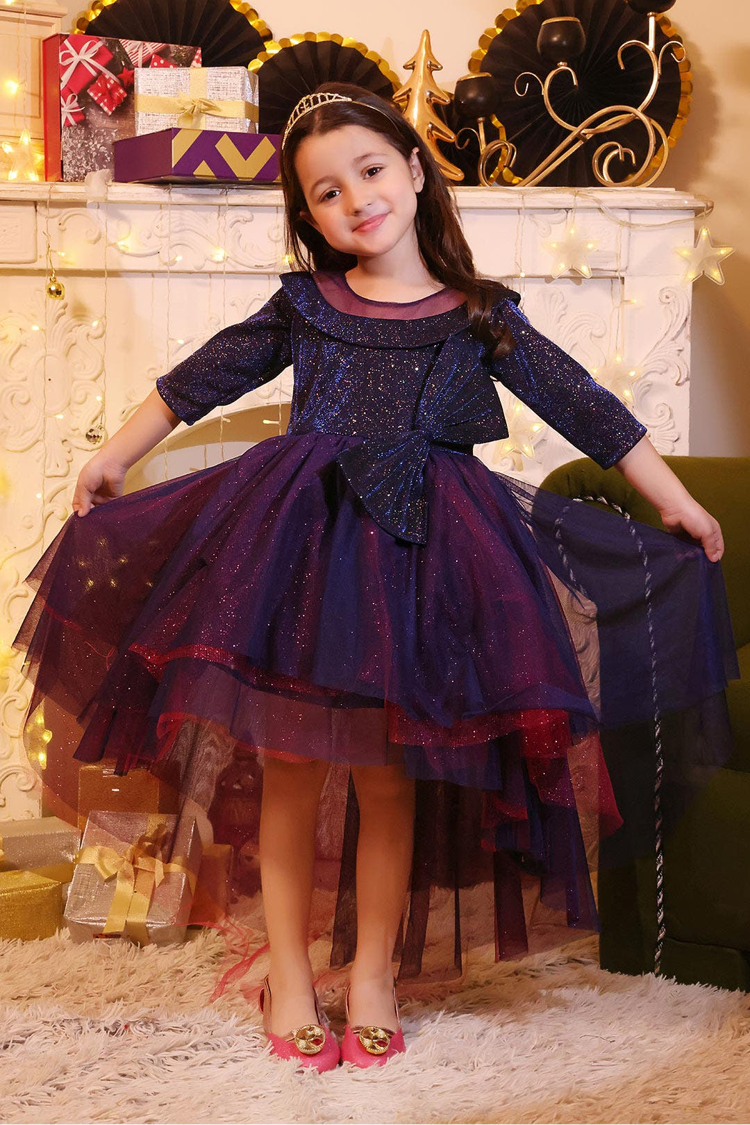 SANA'S velvet frock Pakistan party wear