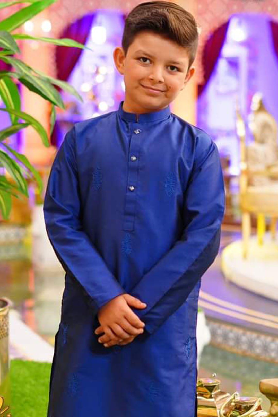 Embroidered Lychee Silk Kurta Suit | SHIREEN | B2203