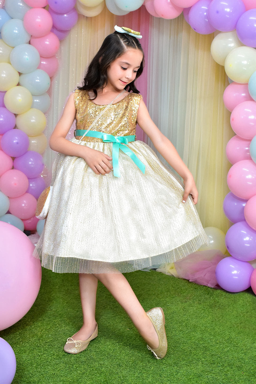 SANA'S net frock Pakistan party wear