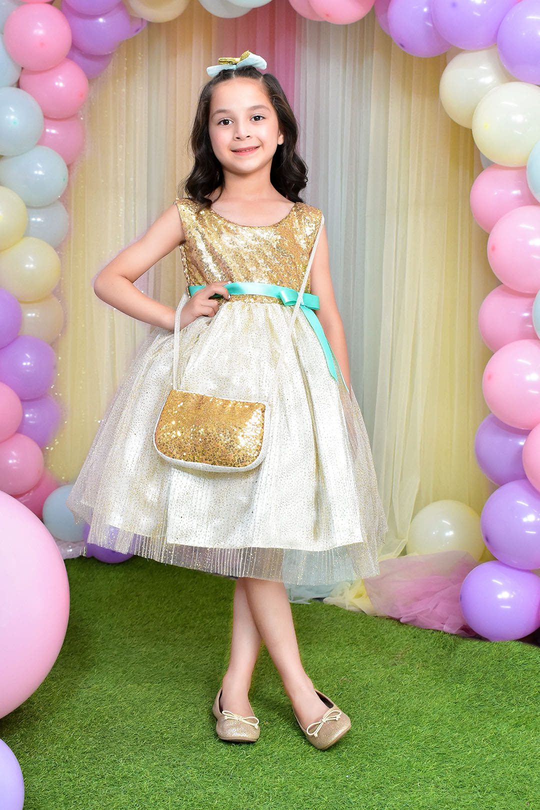 SANA'S net frock Pakistan party wear