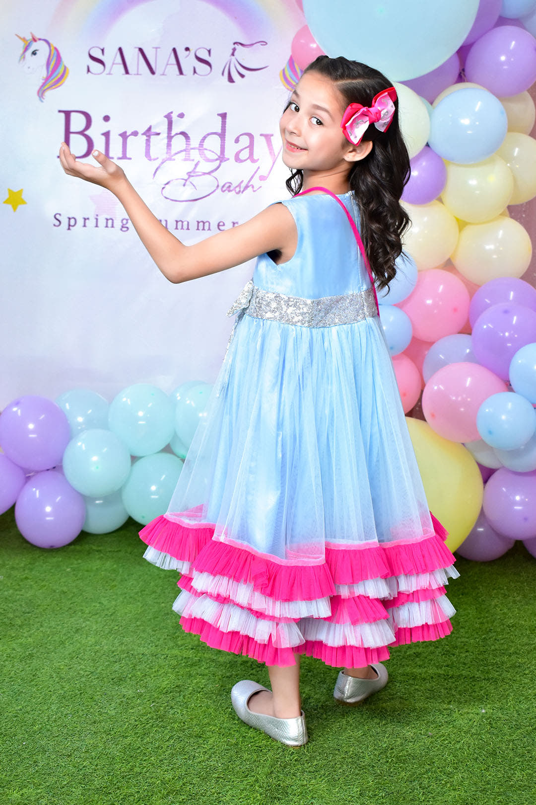 SANA'S net frock Pakistan party wear
