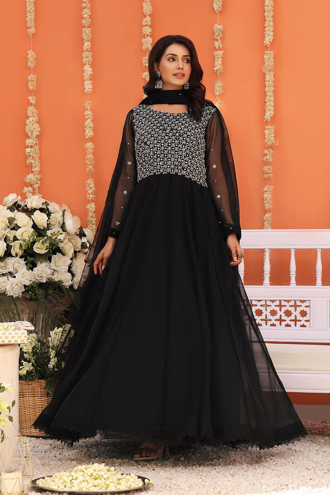 SANA'S handwork maxi dress Pakistan occasion wear