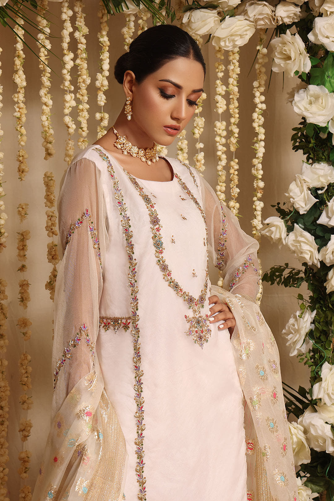 SANA'S red embroidered suit Pakistan occasion wear