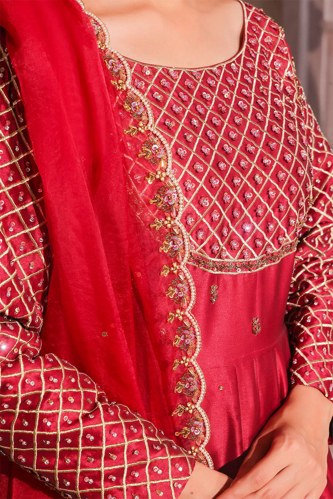 Handwork Embroidered Lychee Silk Long Maxi | SHENDI | M202355