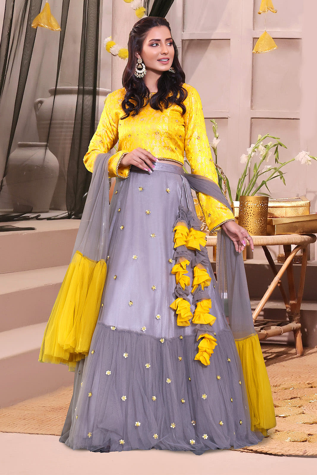 SANA'S red embroidered net lehenga Pakistan occasion wear