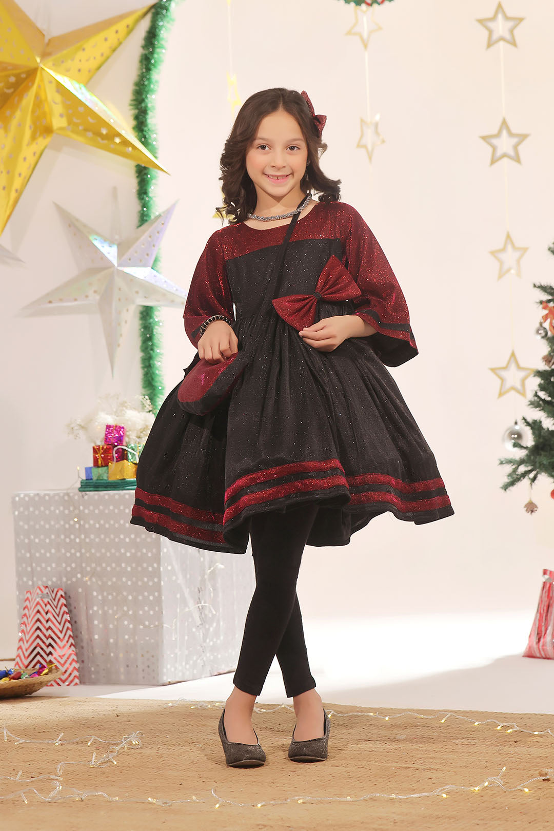 Moonlight Contrasting Frock | Winter Festive | F2351
