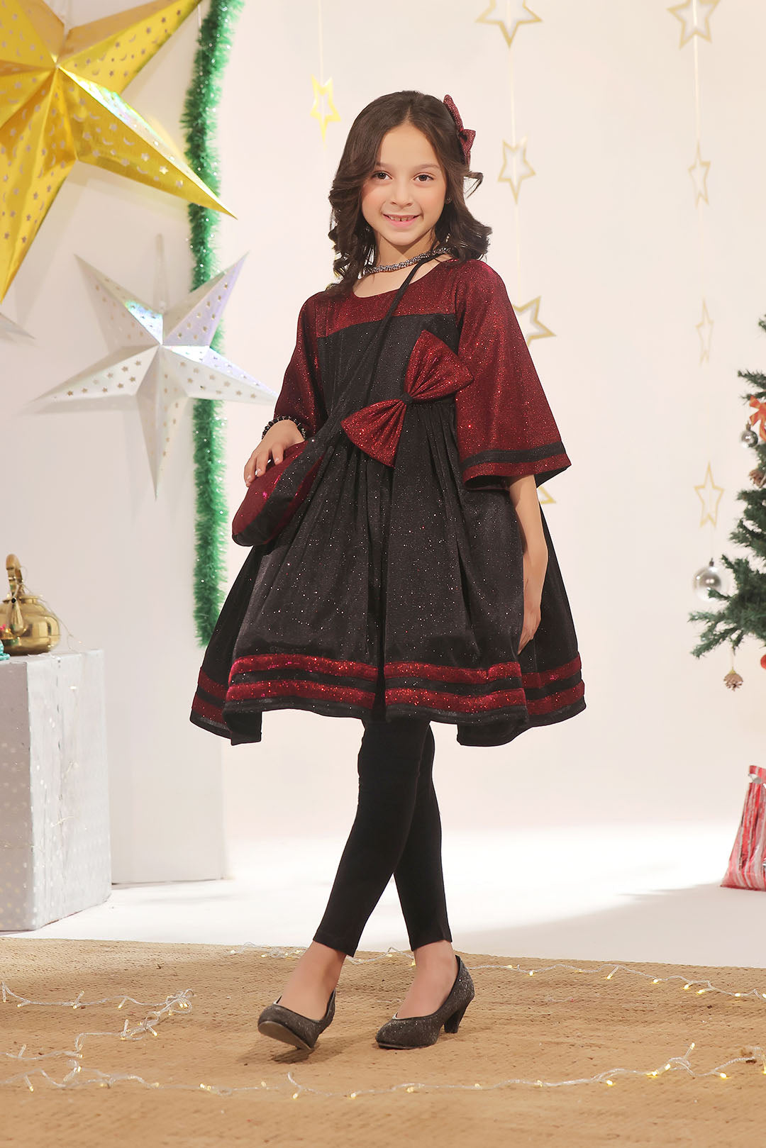 Moonlight Contrasting Frock | Winter Festive | F2351