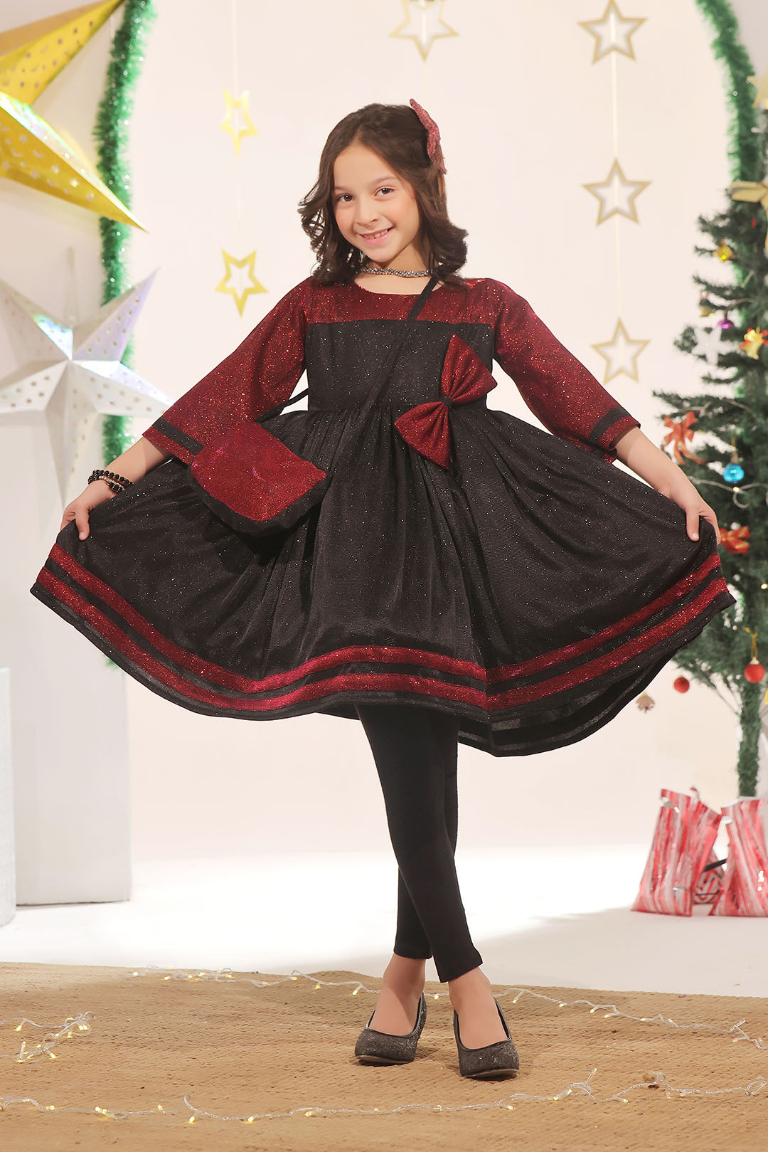 Moonlight Contrasting Frock | Winter Festive | F2351