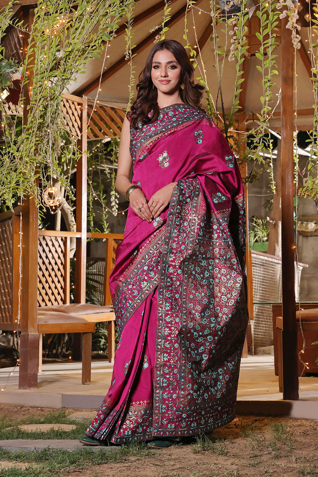 SANA'S printed saree Pakistan occasion wear