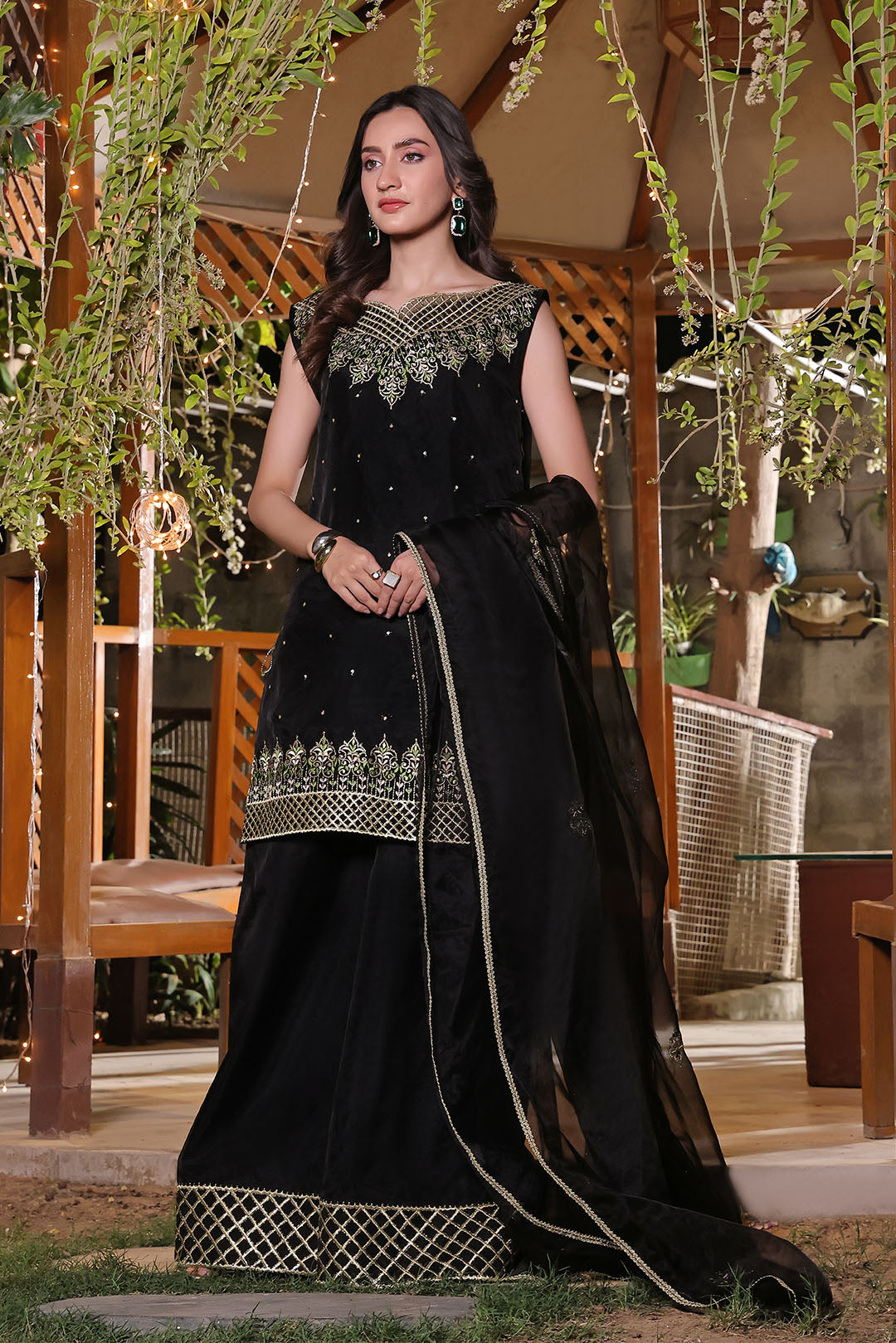 Zari Embroidered Plazo Suit | New Arrivals | P202347