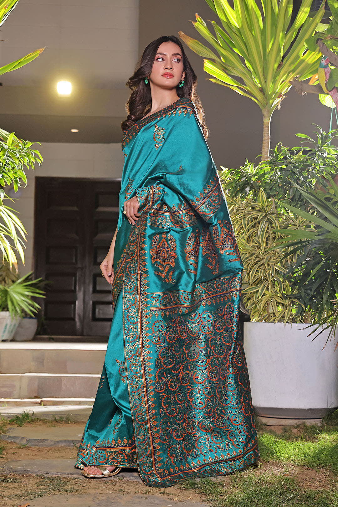 SANA'S printed saree Pakistan occasion wear