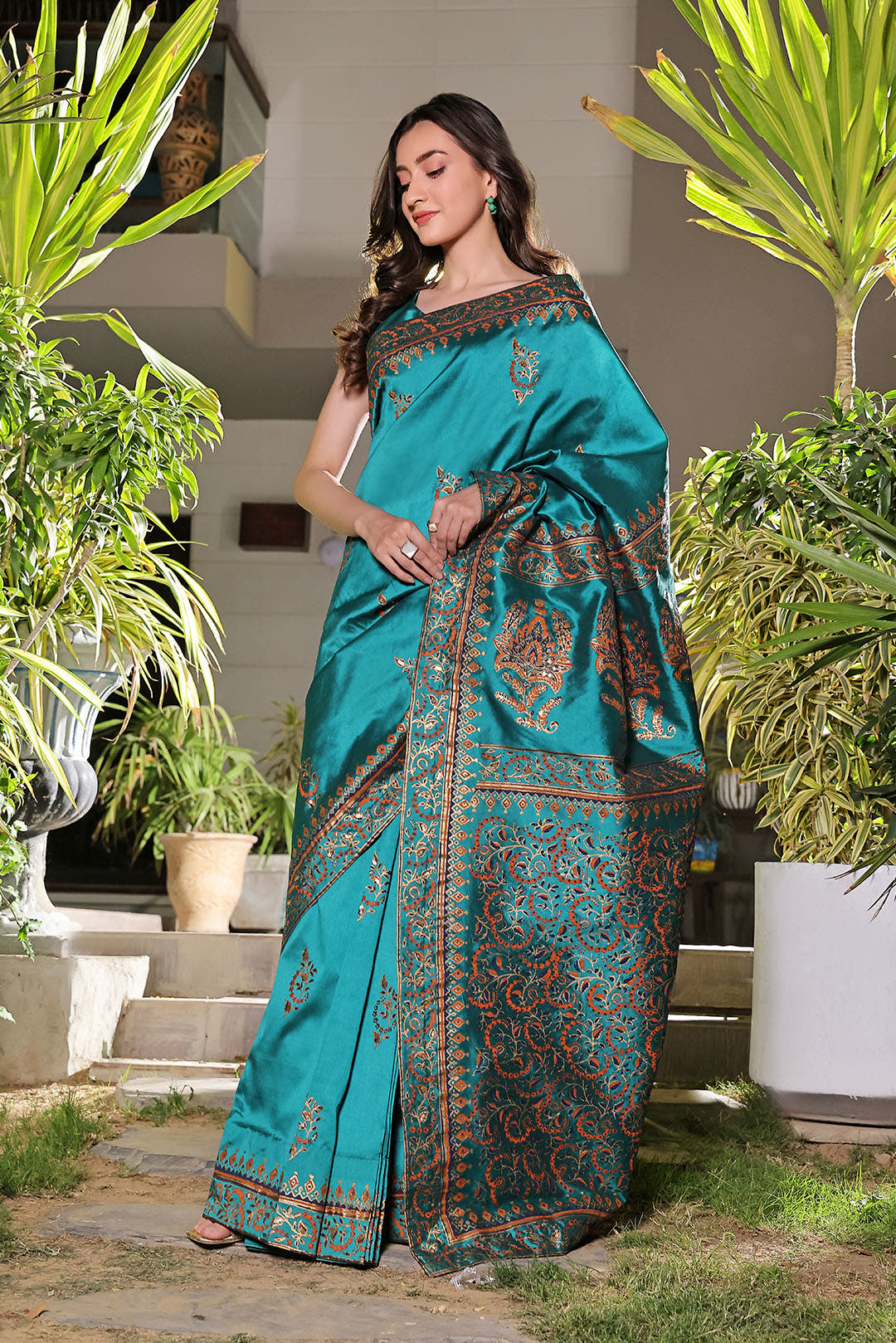 SANA'S printed saree Pakistan occasion wear