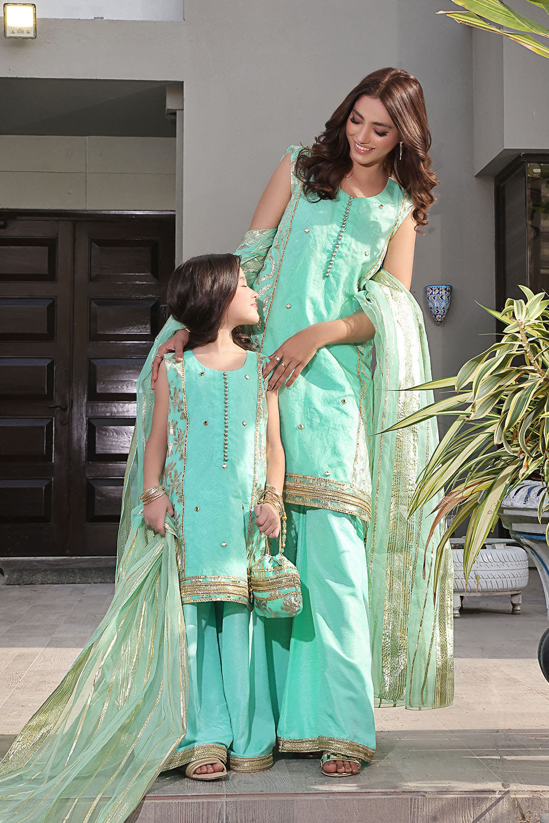 SANA'S organza plazo suit Pakistan occasion wear