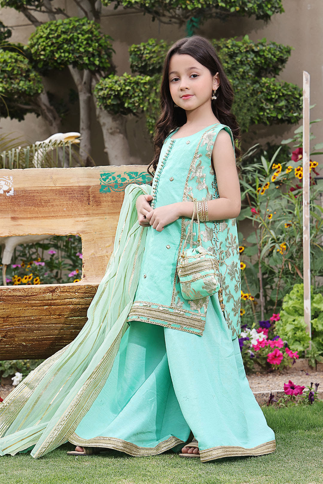 SANA'S organza plazo suit Pakistan occasion wear