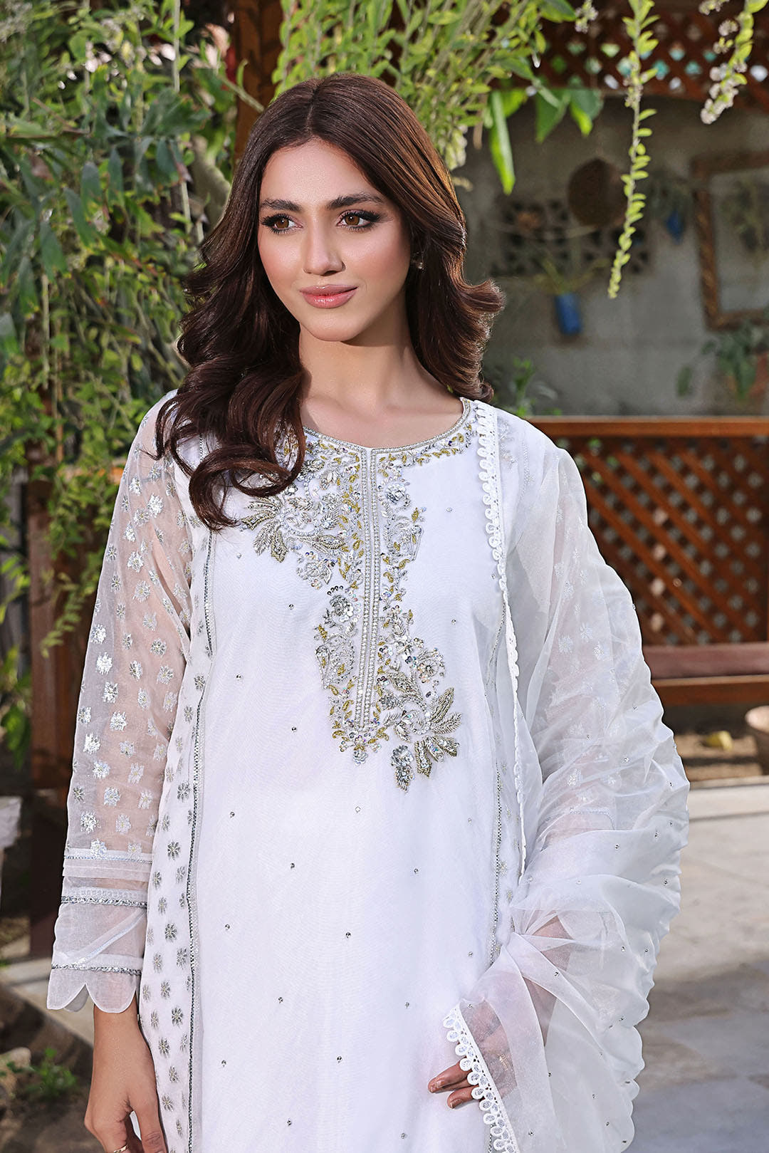 SANA'S red embroidered suit Pakistan occasion wear
