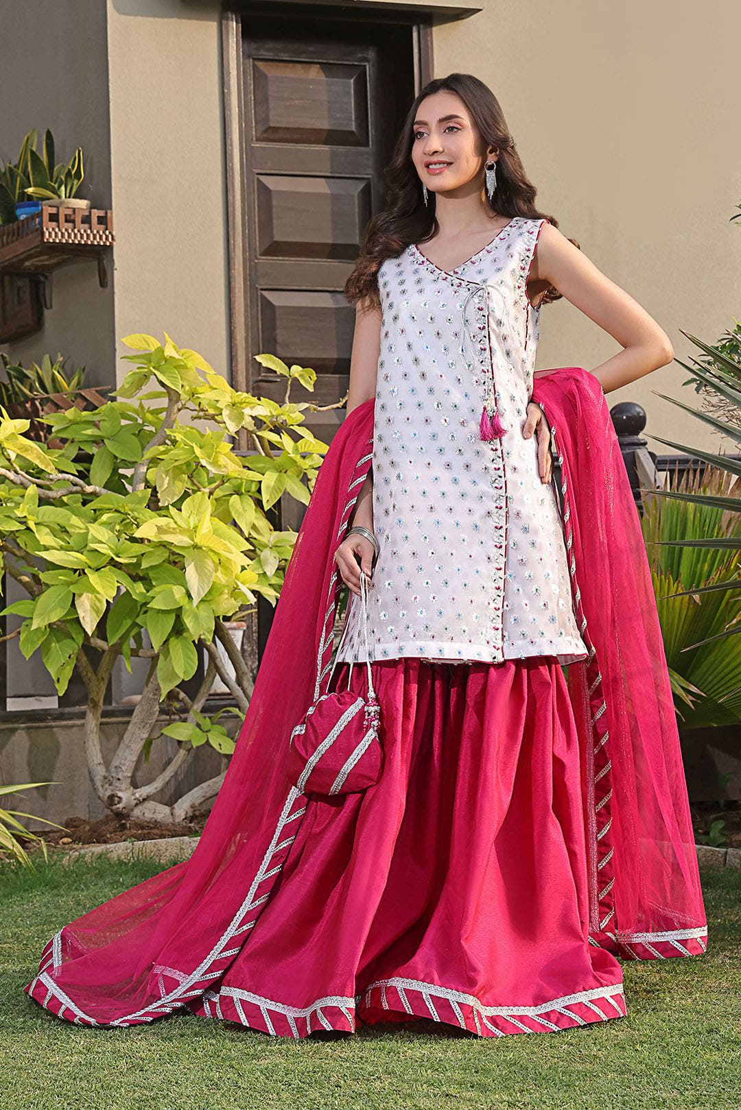 SANA'S organza gharara suit Pakistan occasion wear