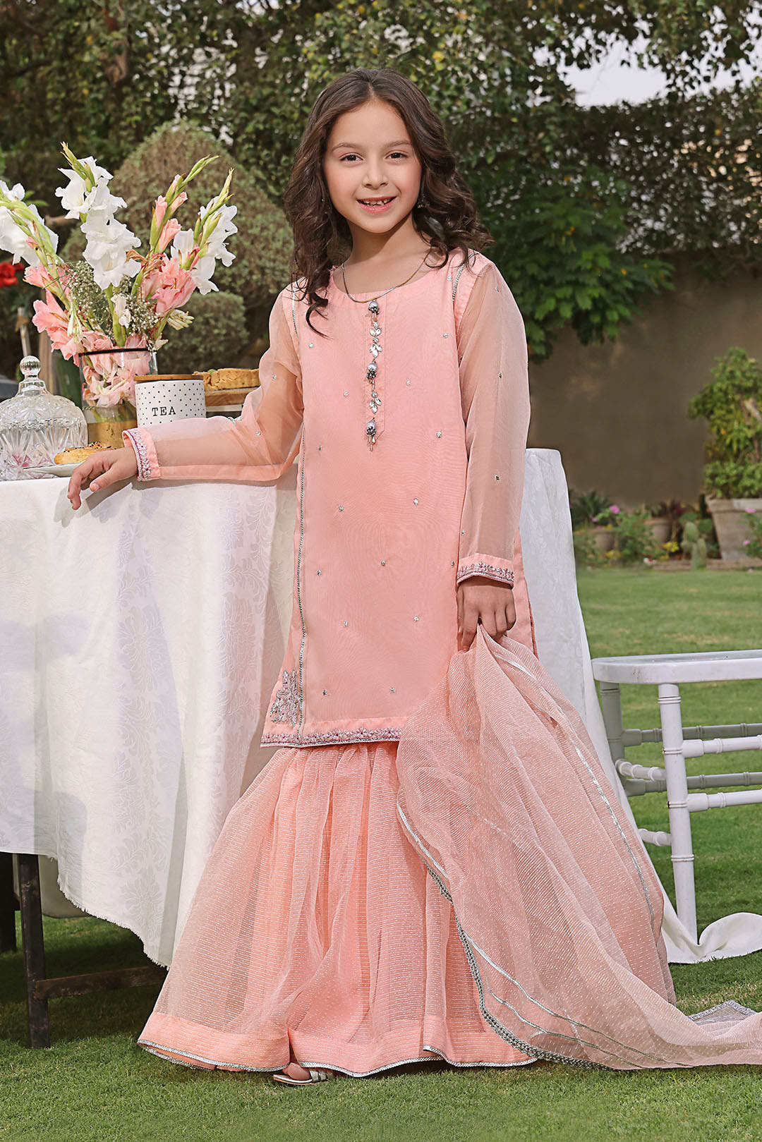 SANA'S red embroidered gharara suit Pakistan occasion wear