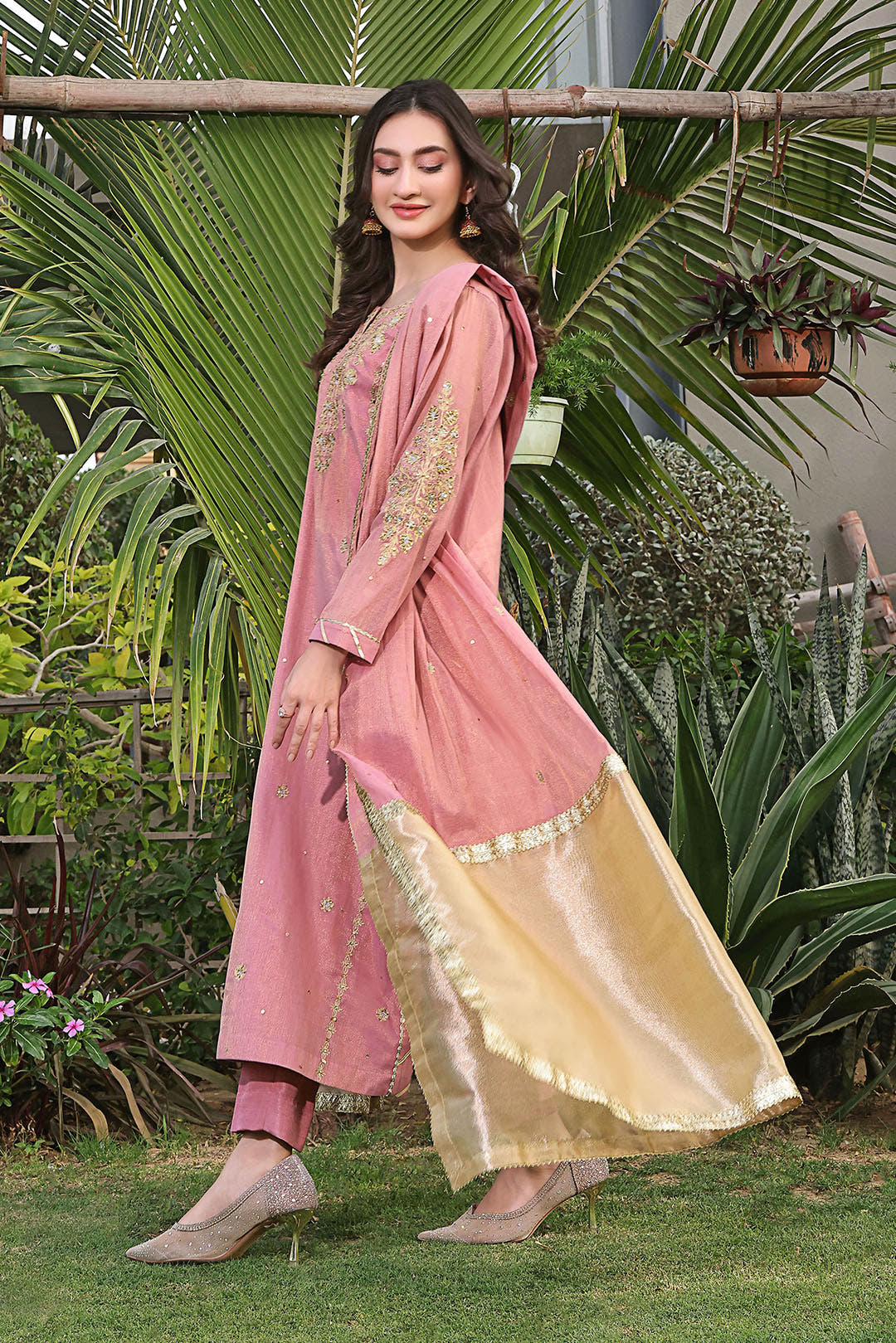 SANA'S red embroidered suit Pakistan occasion wear