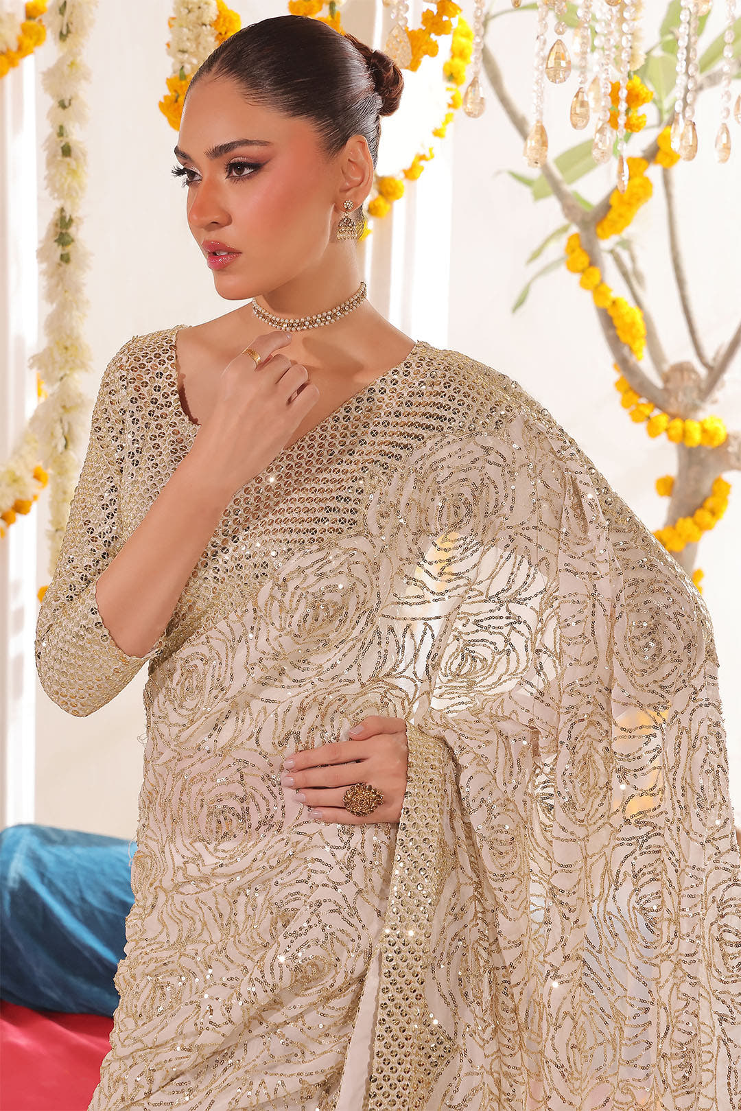 SANA'S chiffon saree Pakistan occasion wear