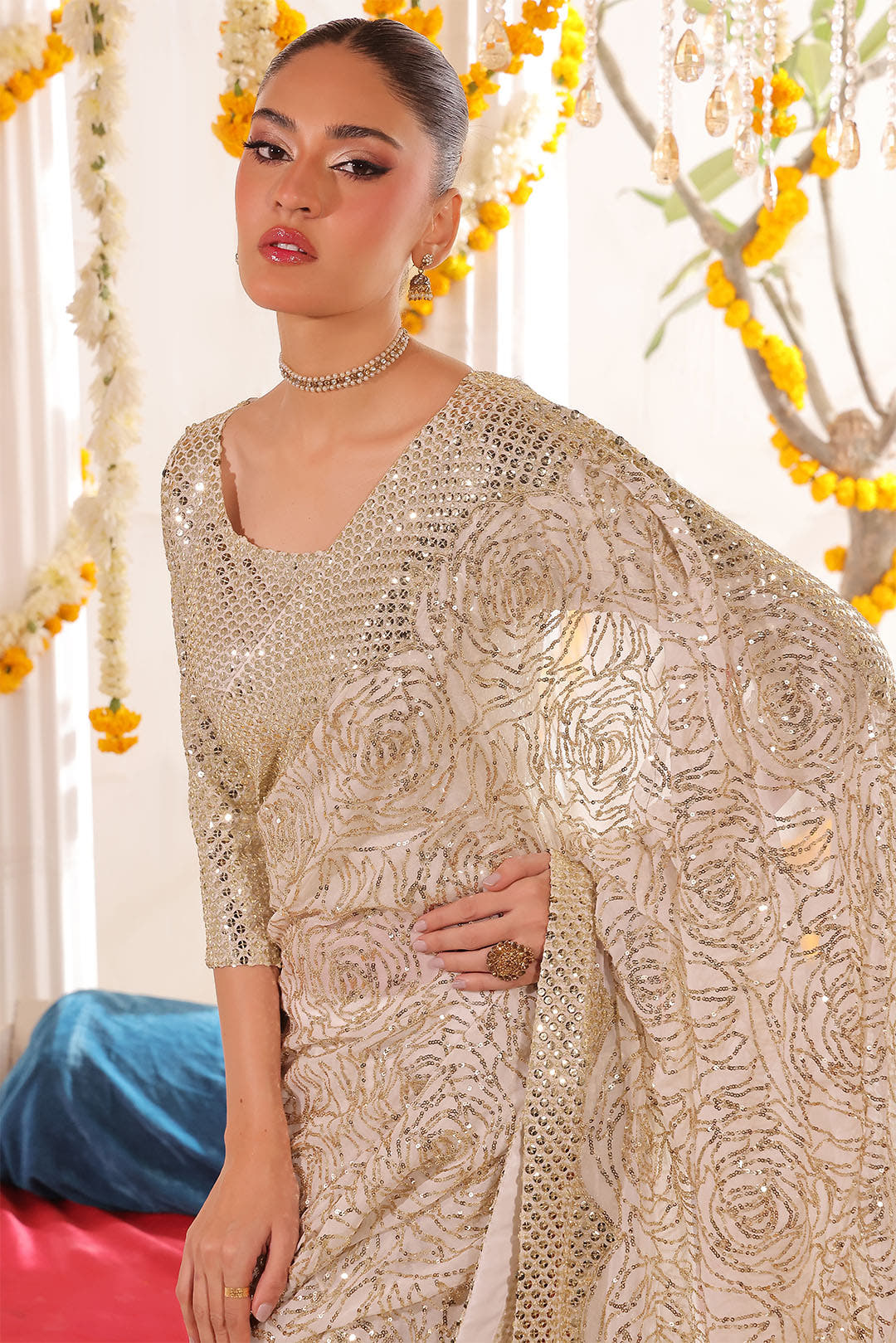SANA'S chiffon saree Pakistan occasion wear