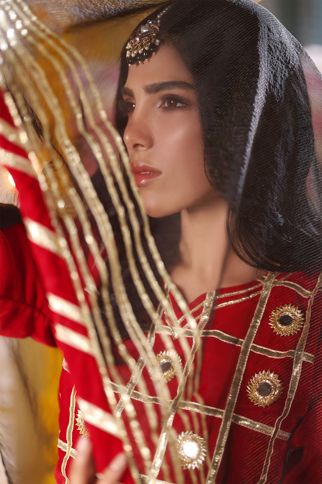 Gotta Mirror Work Velvet Lehenga Choli | SHENDI | L123276