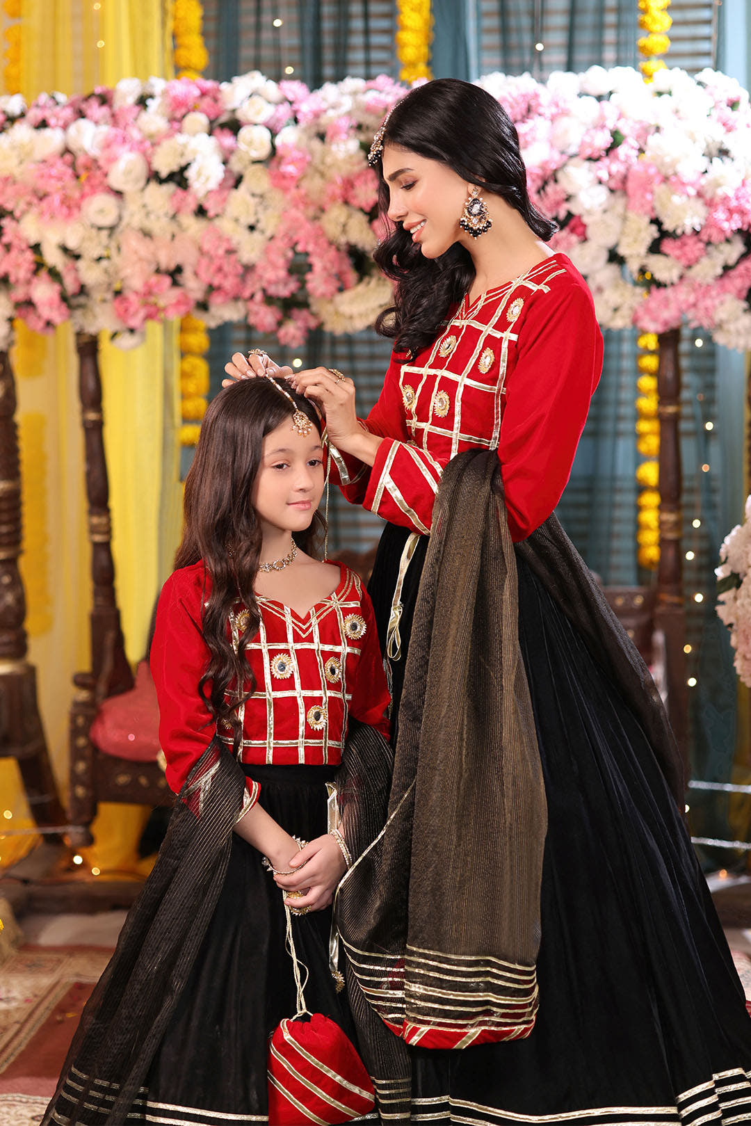 SANA'S mirror work velvet lehenga Pakistan occasion wear