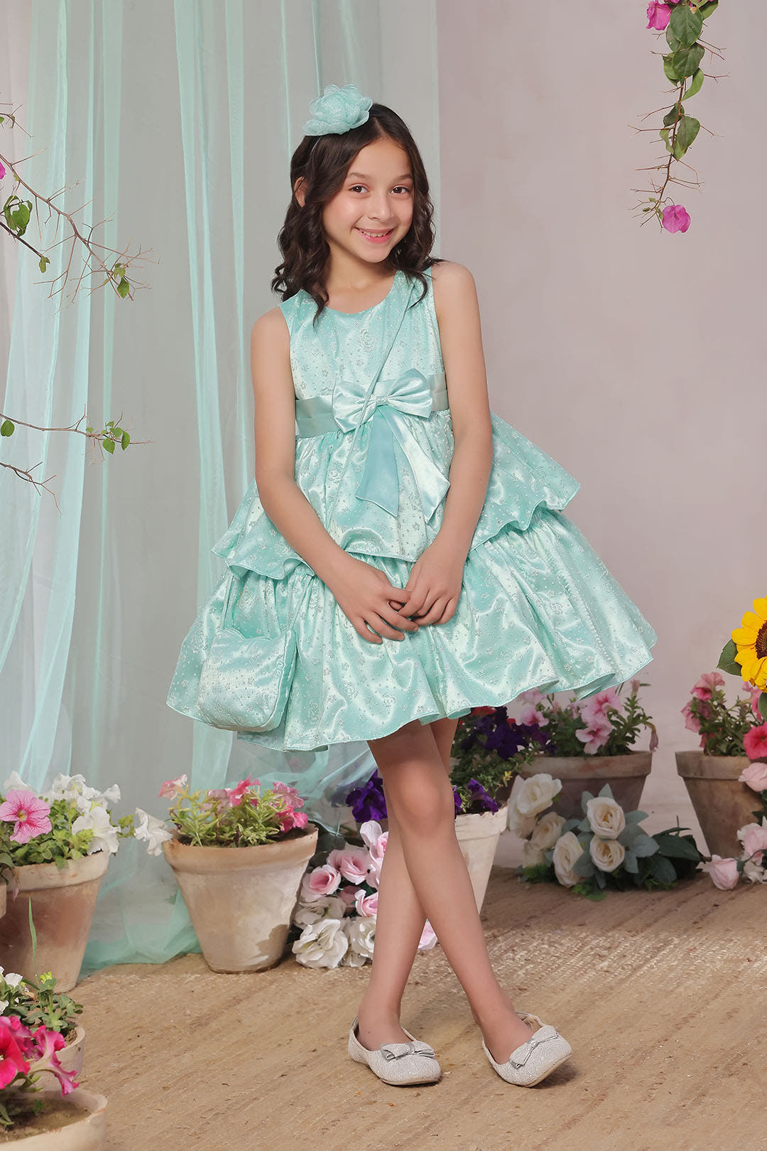 SANA'S green fancy frock Pakistan occasion wear