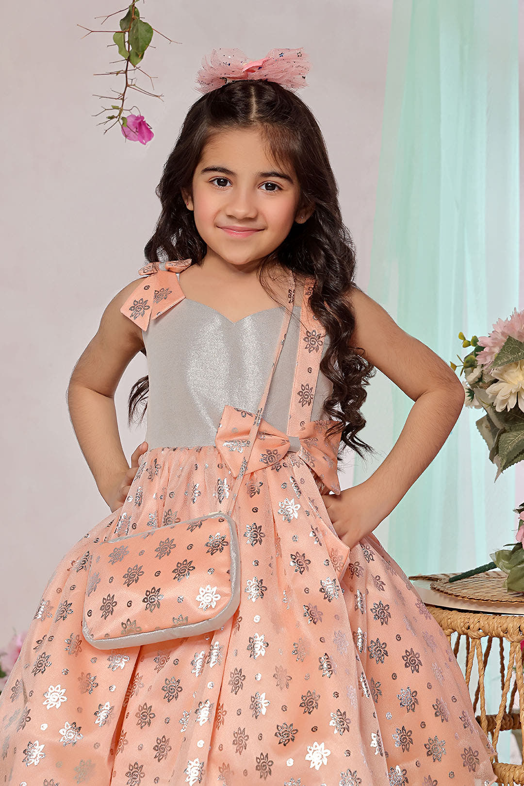 SANA'S peach fancy frock Pakistan occasion wear