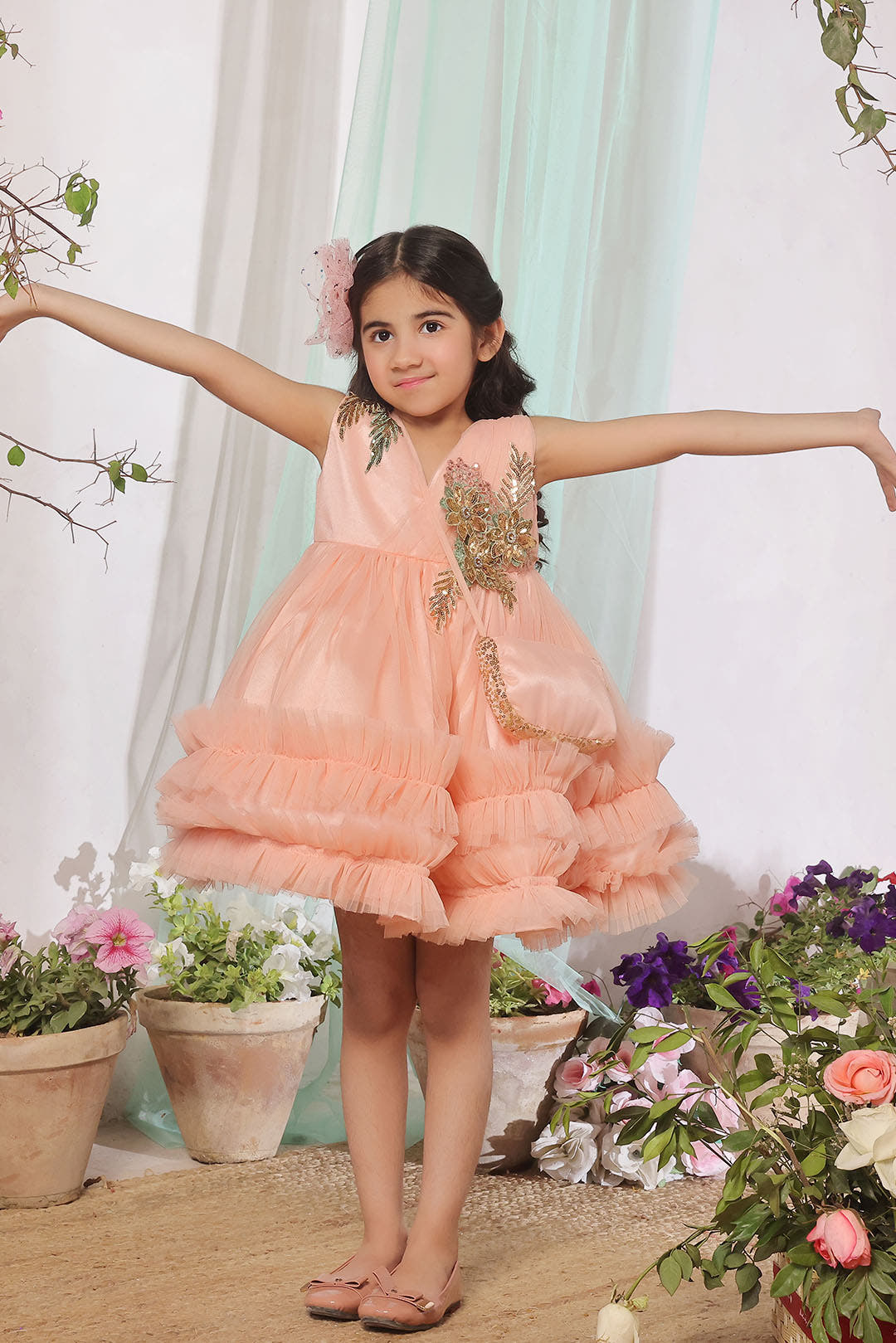 SANA'S net frock Pakistan Eid