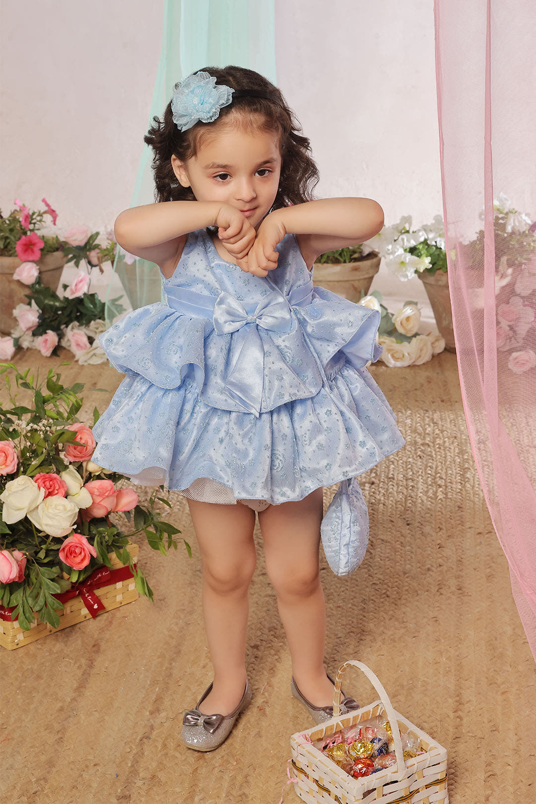 SANA'S blue fancy frock Pakistan occasion wear