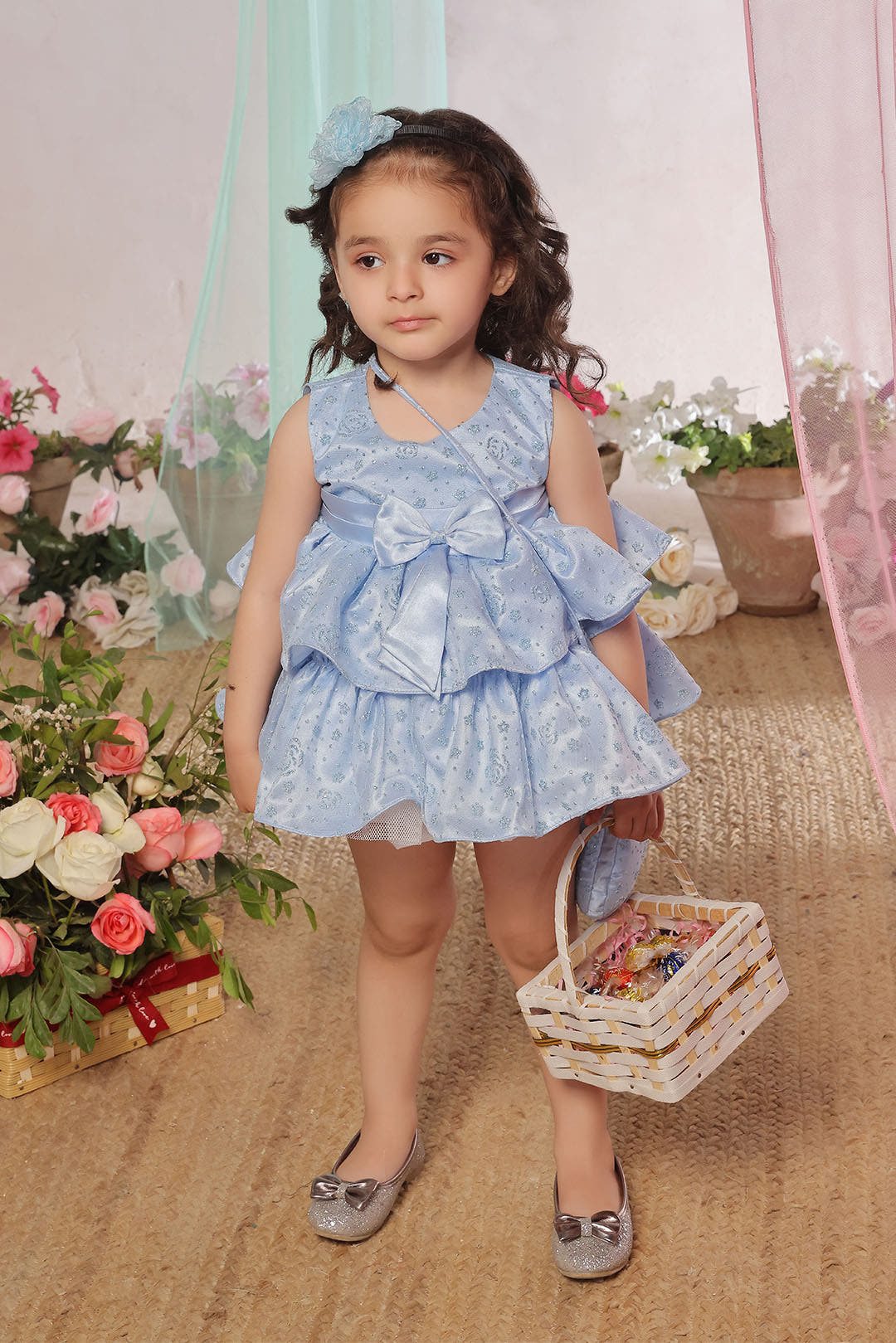 SANA'S blue fancy frock Pakistan occasion wear