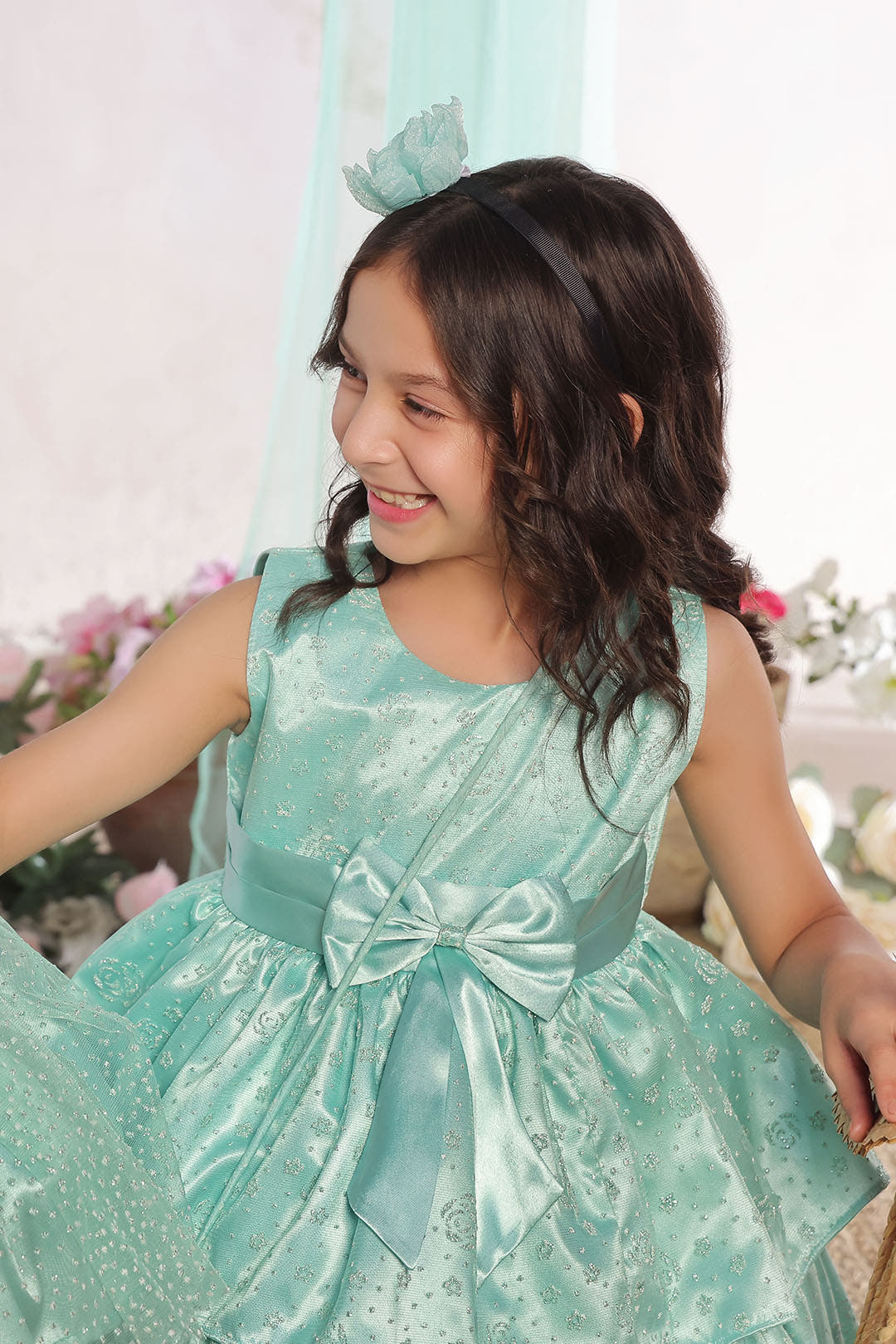 SANA'S green fancy frock Pakistan occasion wear