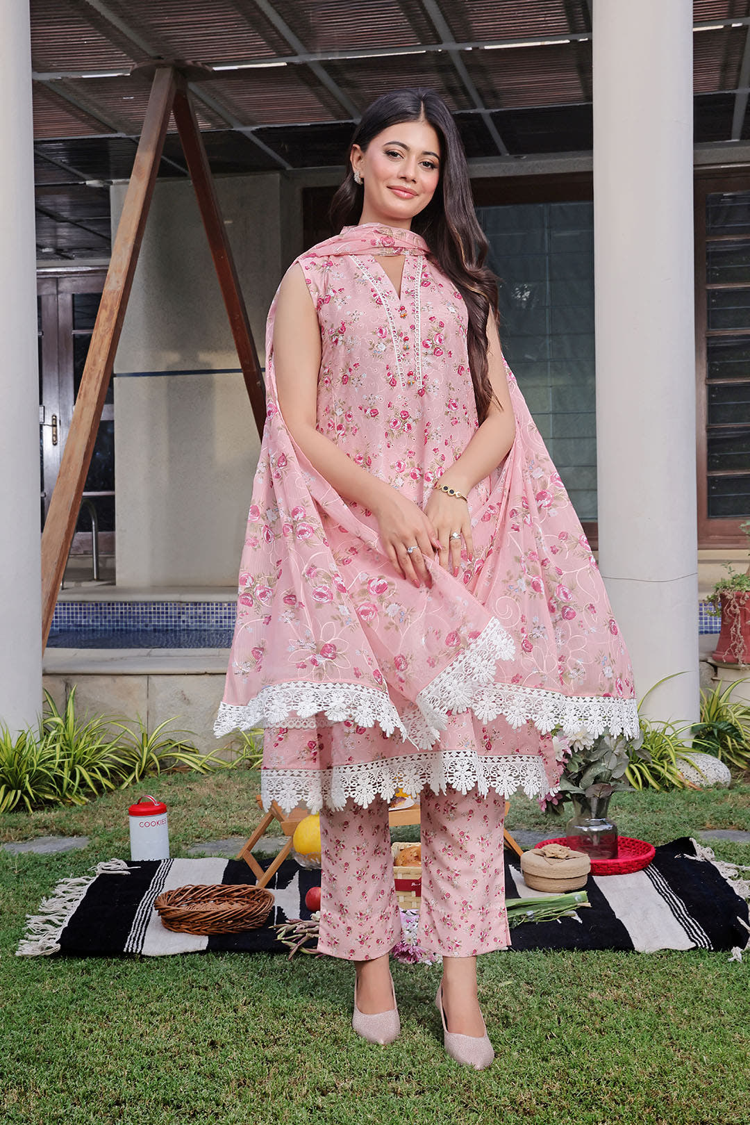 SANA'S printed cotton suit Pakistan occasion wear