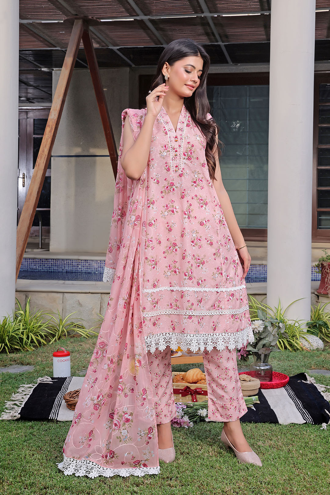 SANA'S printed cotton suit Pakistan occasion wear