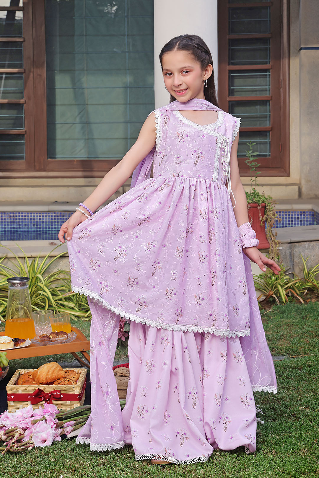 Floral Printed Lawn Chicken Kari 3pc Suit | S-Prints | G3264