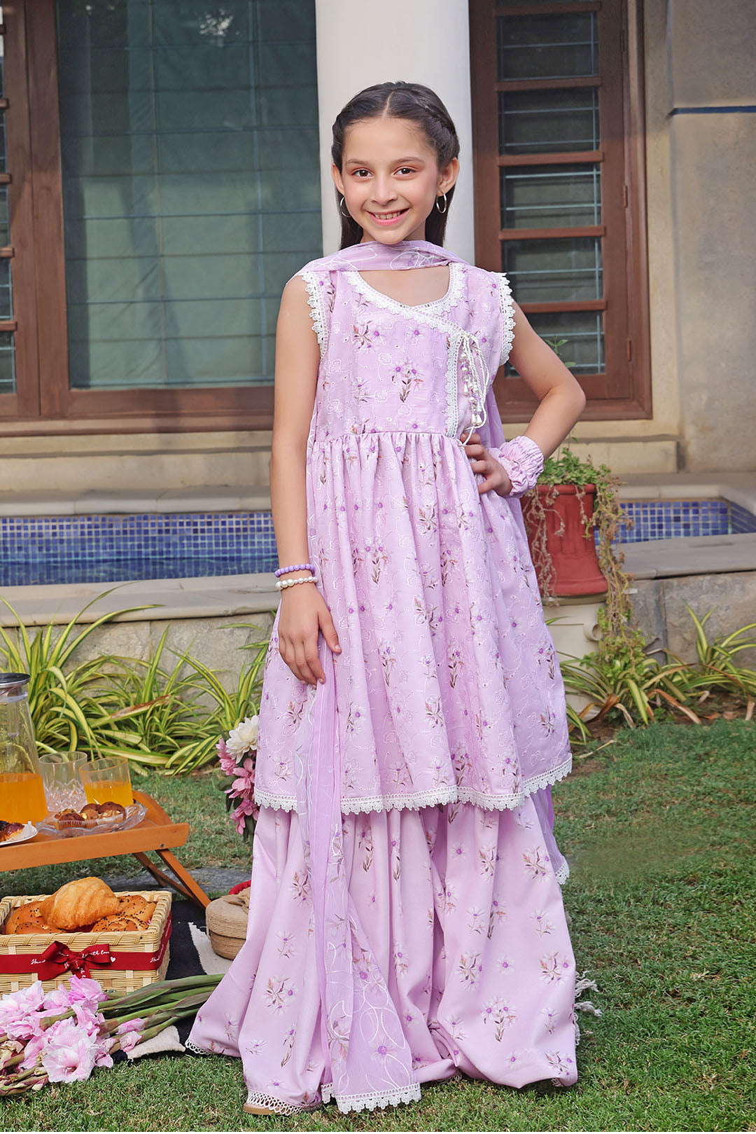 Floral Printed Lawn Chicken Kari 3pc Suit | S-Prints | G3264