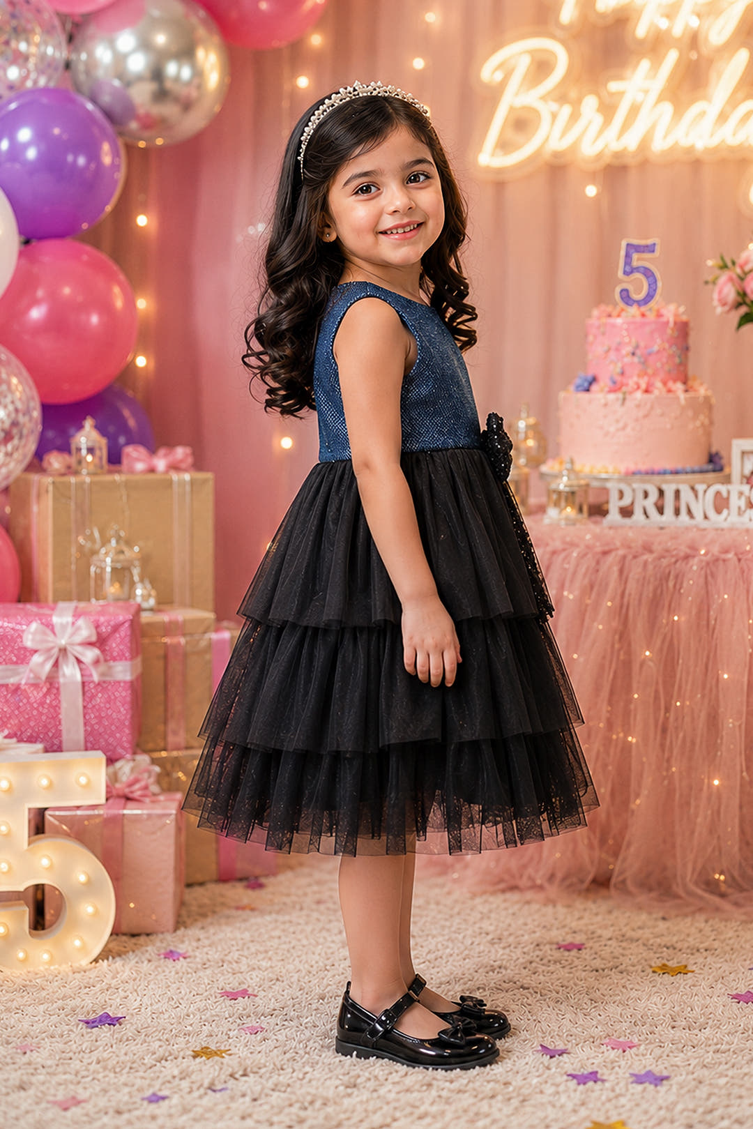 Sparkle & Tiered Tulle Partywear Frock