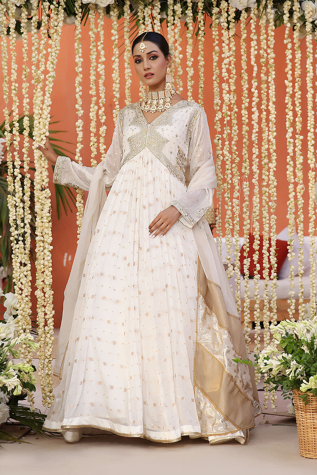 SANA'S chiffon maxi dress Pakistan occasion wear