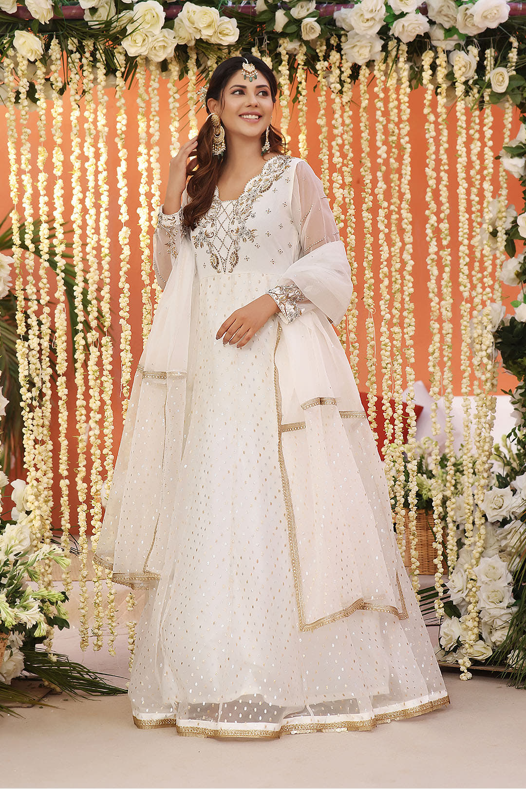 SANA'S organza maxi dress Pakistan occasion wear